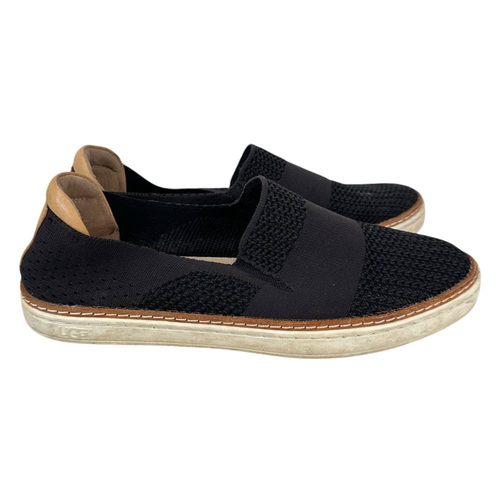 UGG Sammy Trainer Black Slip On Sneakers Size 8 Knit Comfort Casual Athleisure